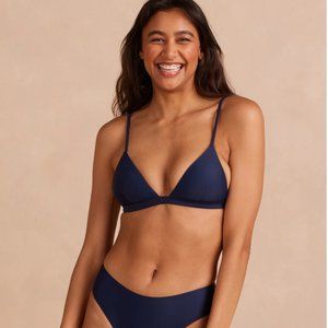 Summersalt Triangle Top + High Rise Navy Bikini - Size 6